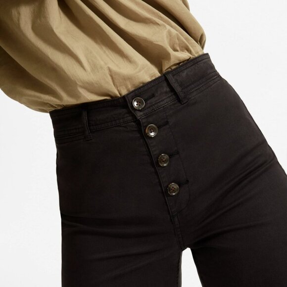 Everlane Black Button Fly Wide Leg Chinos - Picture 8 of 10